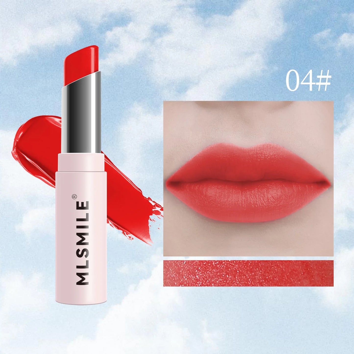 MLSMILE 6 Color Tube Lipstick natural long-lasting moisturizing moisturizing smooth gloss white and easy color lipstick