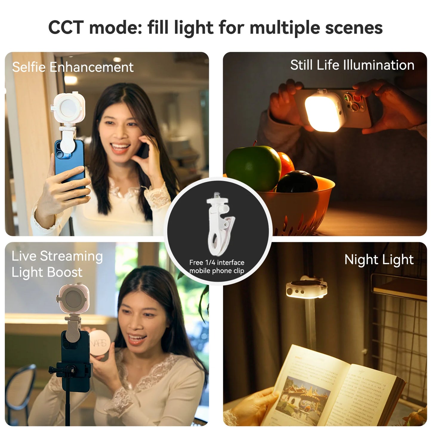 TELESIN Selfie Light Photography Lamp For IPhone IPad Mobile Phone Laptop Photo Clip Colorful Magnetic Fill Light 60 LED