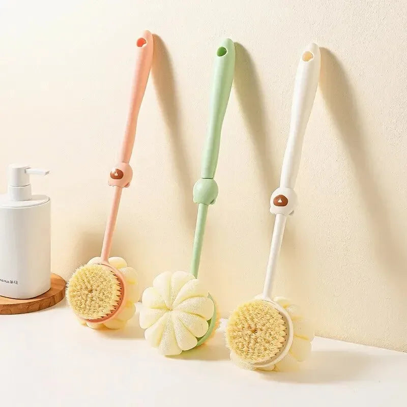 Bath Brush Back Body Bath Shower Sponge Scrubber Brushes With Handle Exfoliating Scrub Skin Massager Exfoliation Bathroom Brush