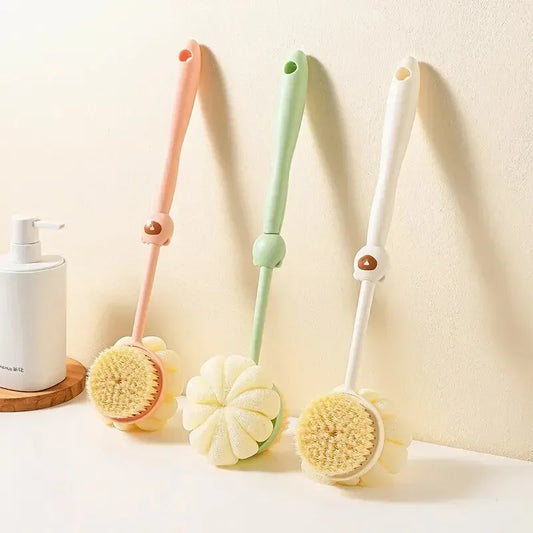 Bath Brush Back Body Bath Shower Sponge Scrubber Brushes With Handle Exfoliating Scrub Skin Massager Exfoliation Bathroom Brush