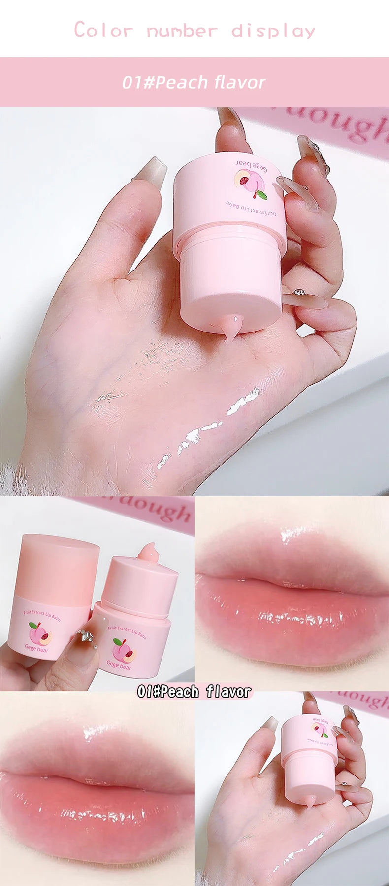 Gege Bear Fruit Extract Lip Balm Moisturizing and Anti-Cracking Lip Gloss in Autumn and Winter