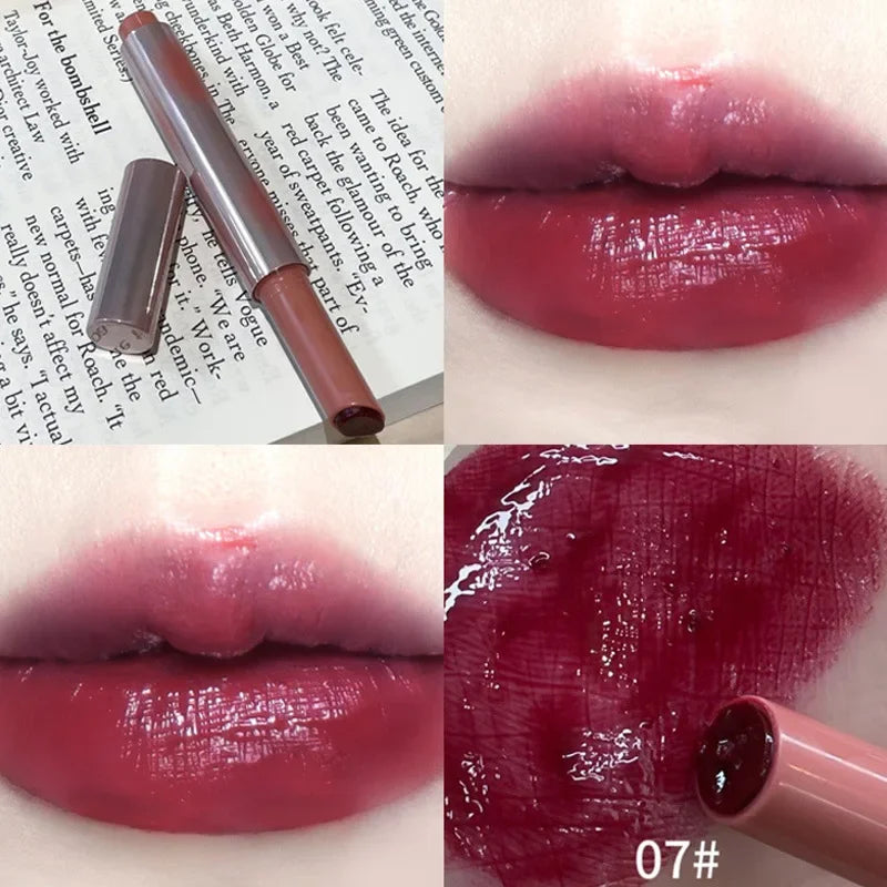 Strawberry Jelly Lipsticks Moisturizing Water Gloss Lip Stick Tint Mirror Clear Lip Gloss Non-Sticky Lips Makeup Korean Cosmetic