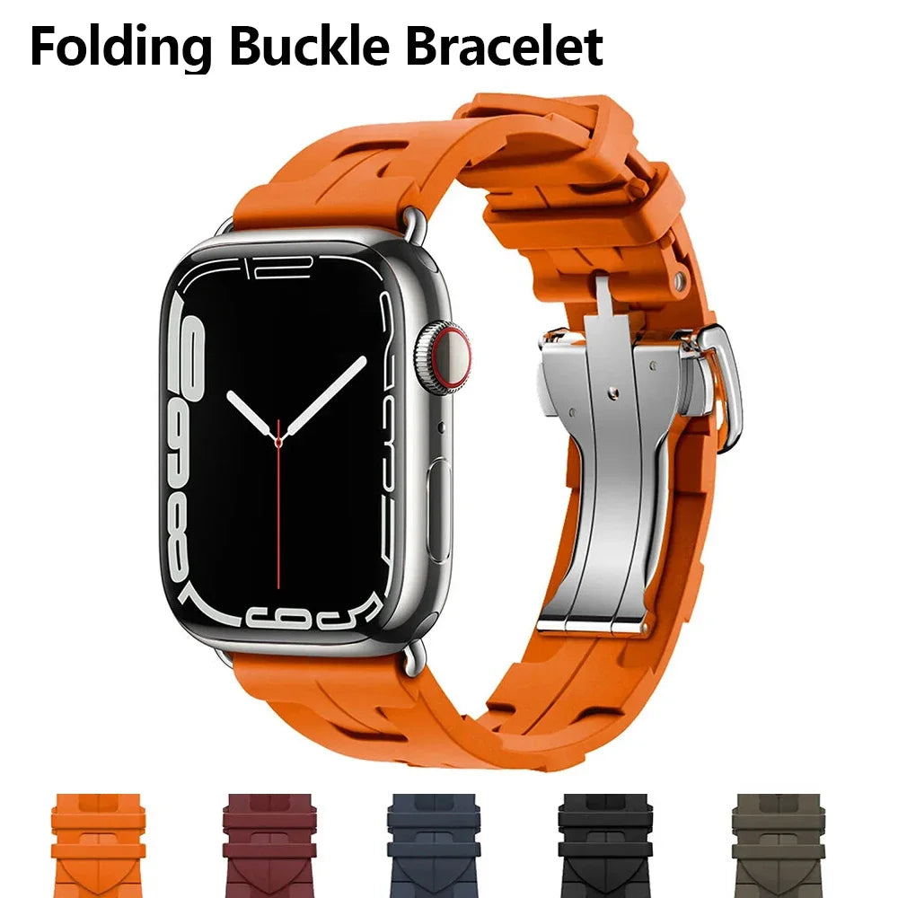Kilim Single Tour Silicone Strap For Apple Watch Band 44mm 40mm 49mm 45mm 41mm 42mm bracelet iwatch series 9 se 3 6 7 8 ultra 2