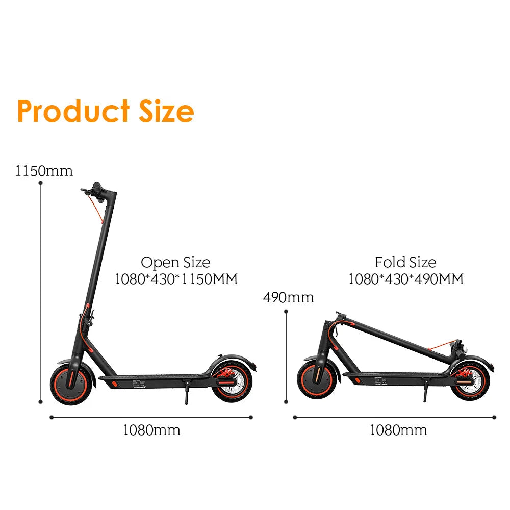 US inventory HEZZO 350W Motor 36v10.4ah Battery Electric Scooter Mobile APP Controlled Folding Electric Scooter