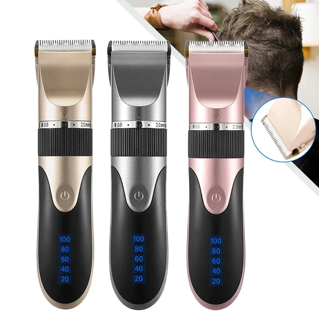 Professional electric barber clippers men barber beard trimmer rechargeable hair clippers ceramic blades hair trimmer