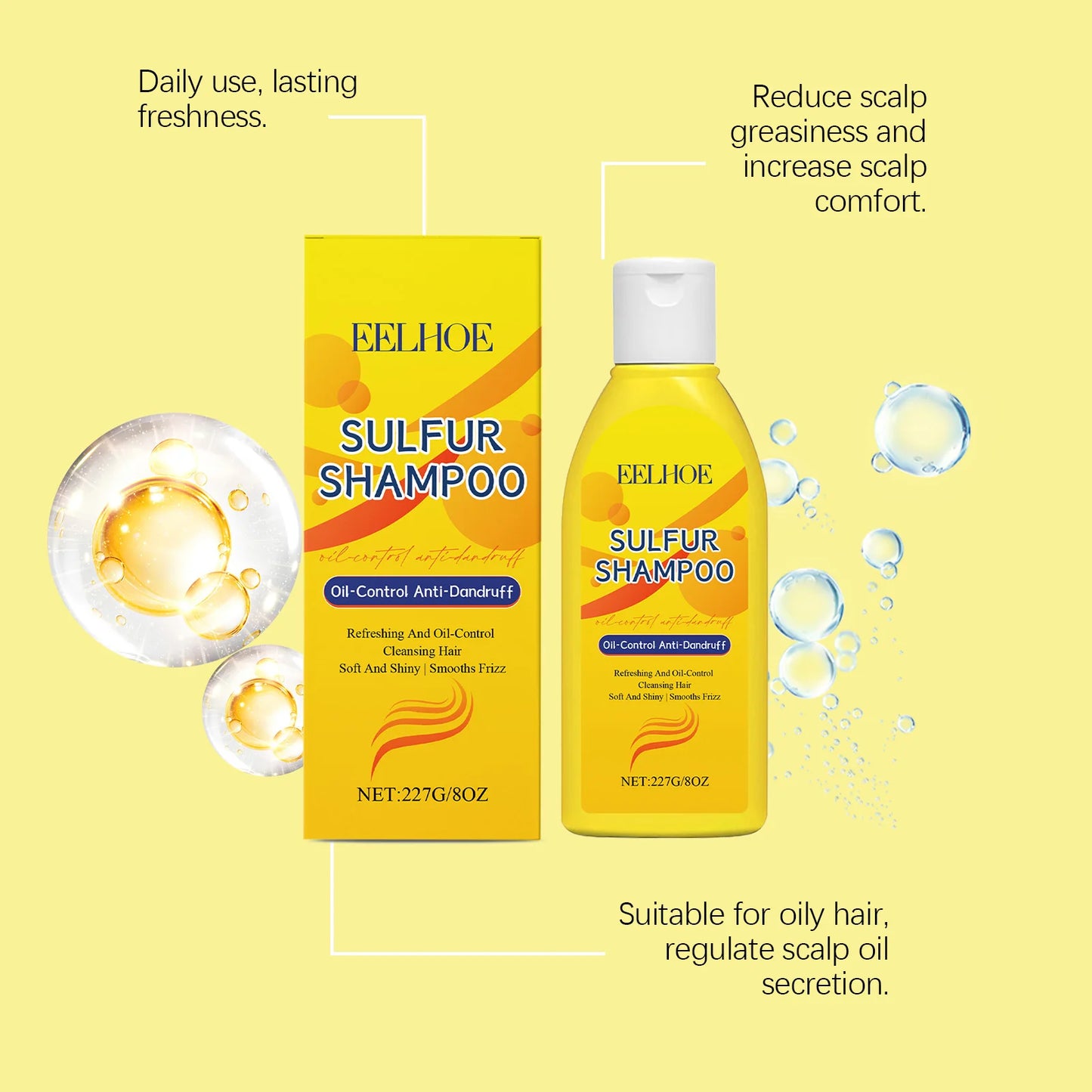 Sulfur Shampoo Shower Gel Set Deep Cleaning Scalp Remove Dandruff Nourishing Oil Control Moisturizing Dry Skin Smooth Body Wash