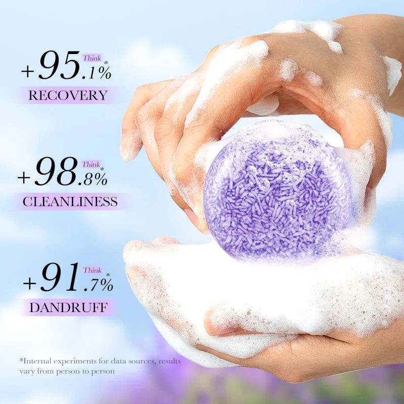 Lavender Shampoo Soap 1Box AntiDandruff & Anti-Itching Deep Cleansing Hair Care Strengthening Hair Roots Lightening & Revitalizi