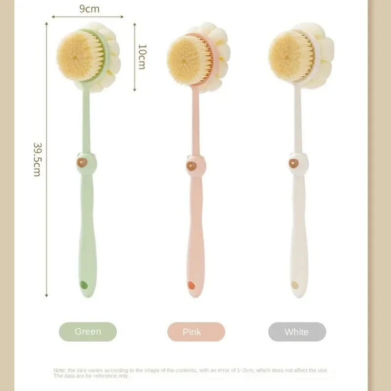 Bath Brush Back Body Bath Shower Sponge Scrubber Brushes With Handle Exfoliating Scrub Skin Massager Exfoliation Bathroom Brush