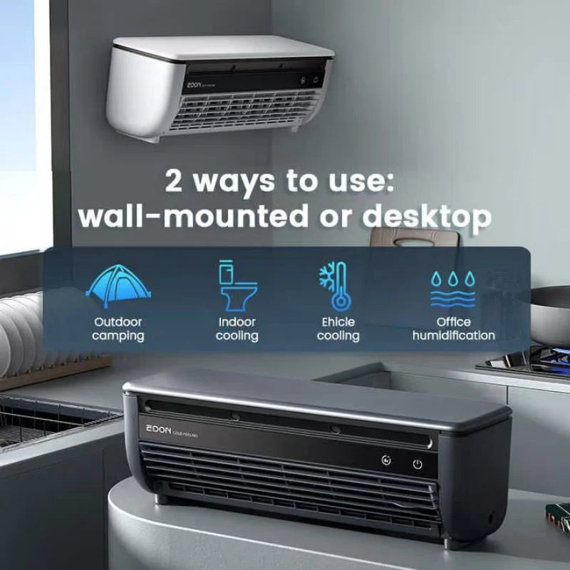Kitchen air conditioner 2025new model cooling wall fan large wind force charging fan home use table standing remote control