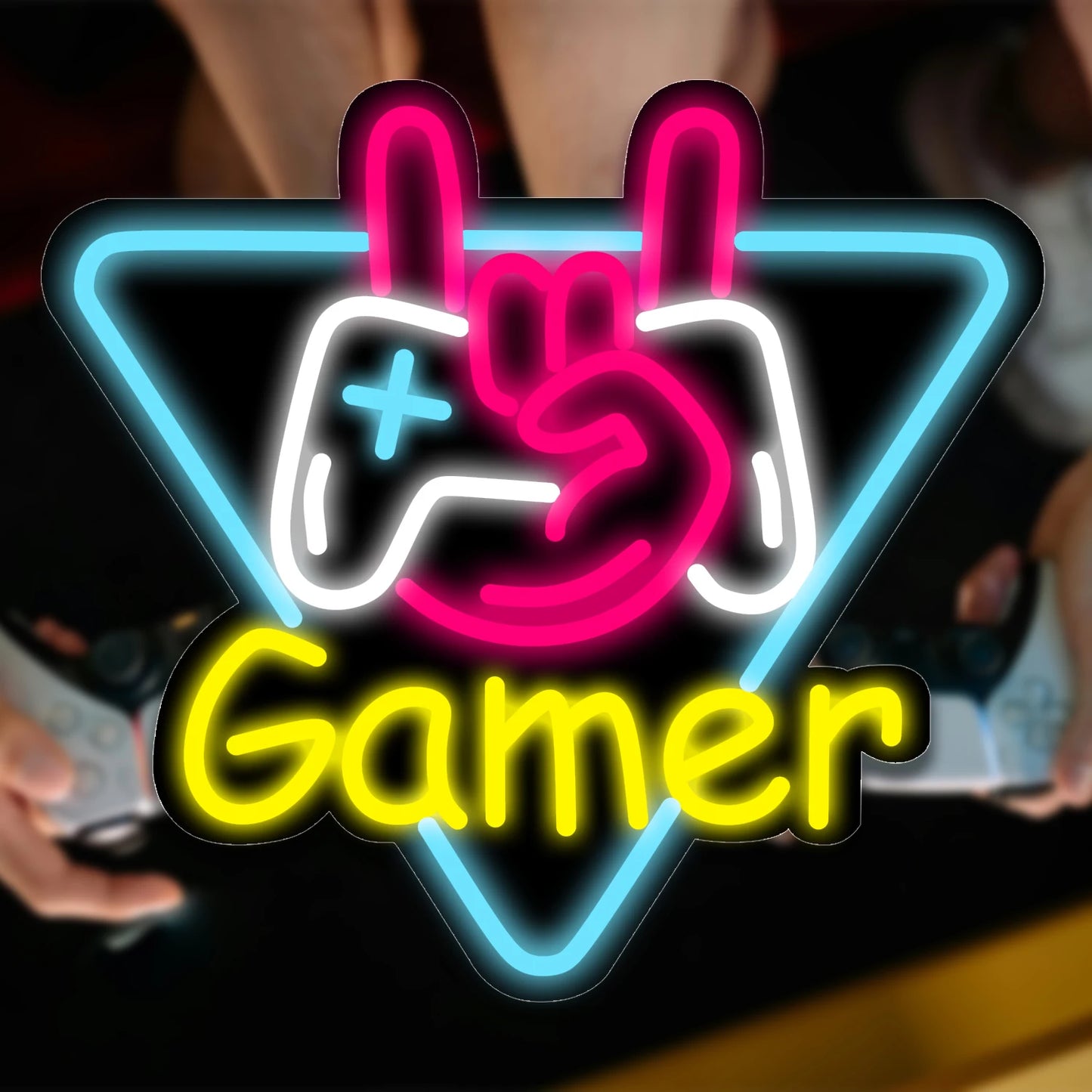 1 game neon sign - player led sign for video/PC game room, walls, game area, bedroom, Man Cave decoration - game light gift