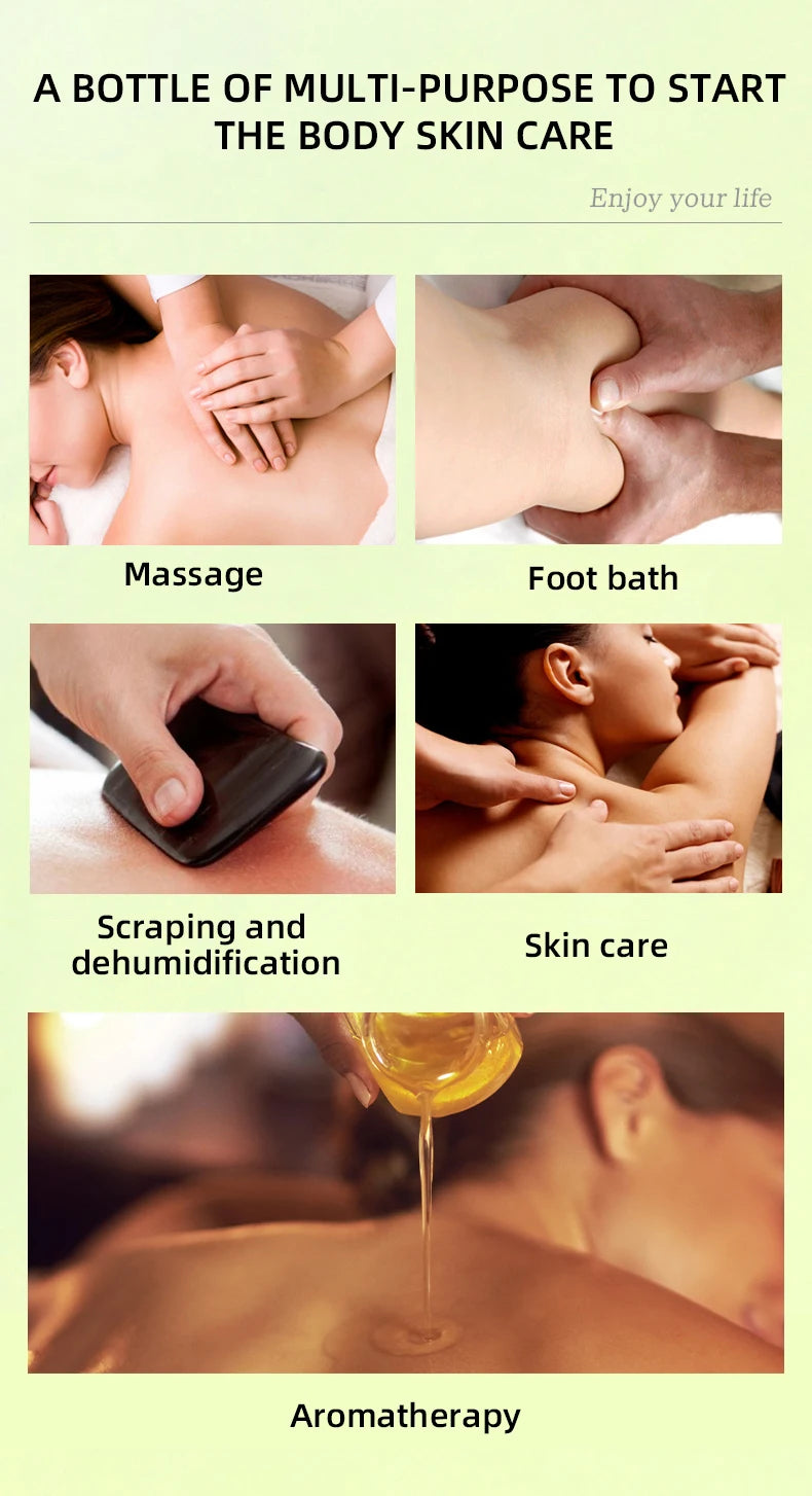 Essential Oils for Body Massage Oil Relax Therapeutic Body Oil Lavender Rosemary Lemon Peppermint Rose Argan Jojoba Massage Oil