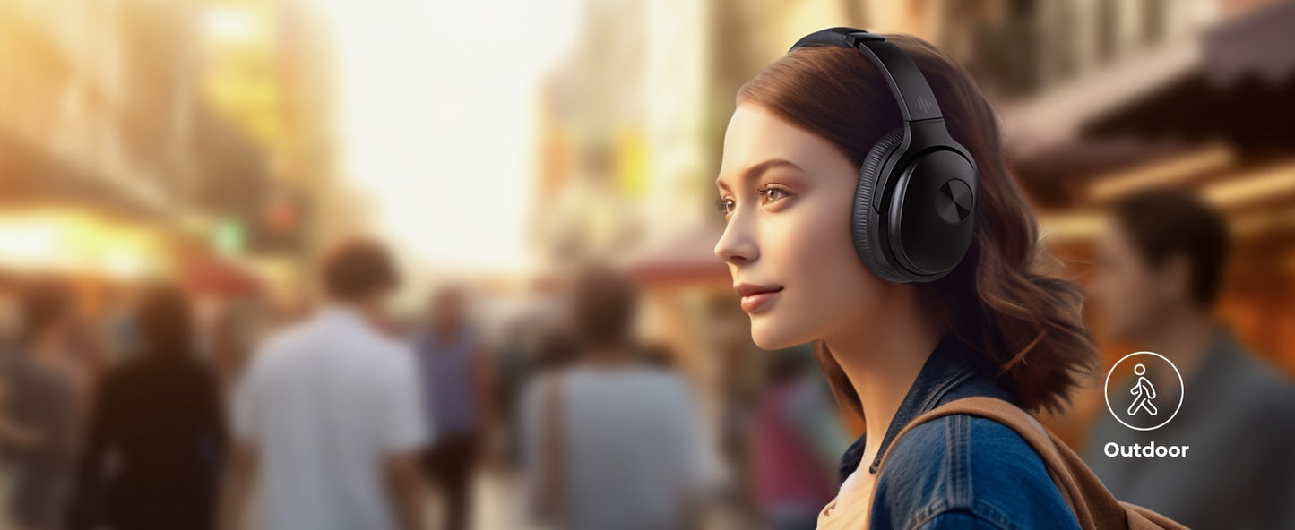 SupremeSound Hybrid Active Noise Cancelling Headphones - Bluetooth Wireless with Hi-Fi Audio, Premium Comfort, Seamless Connection, Built-in Mic for Crystal-clear Calls