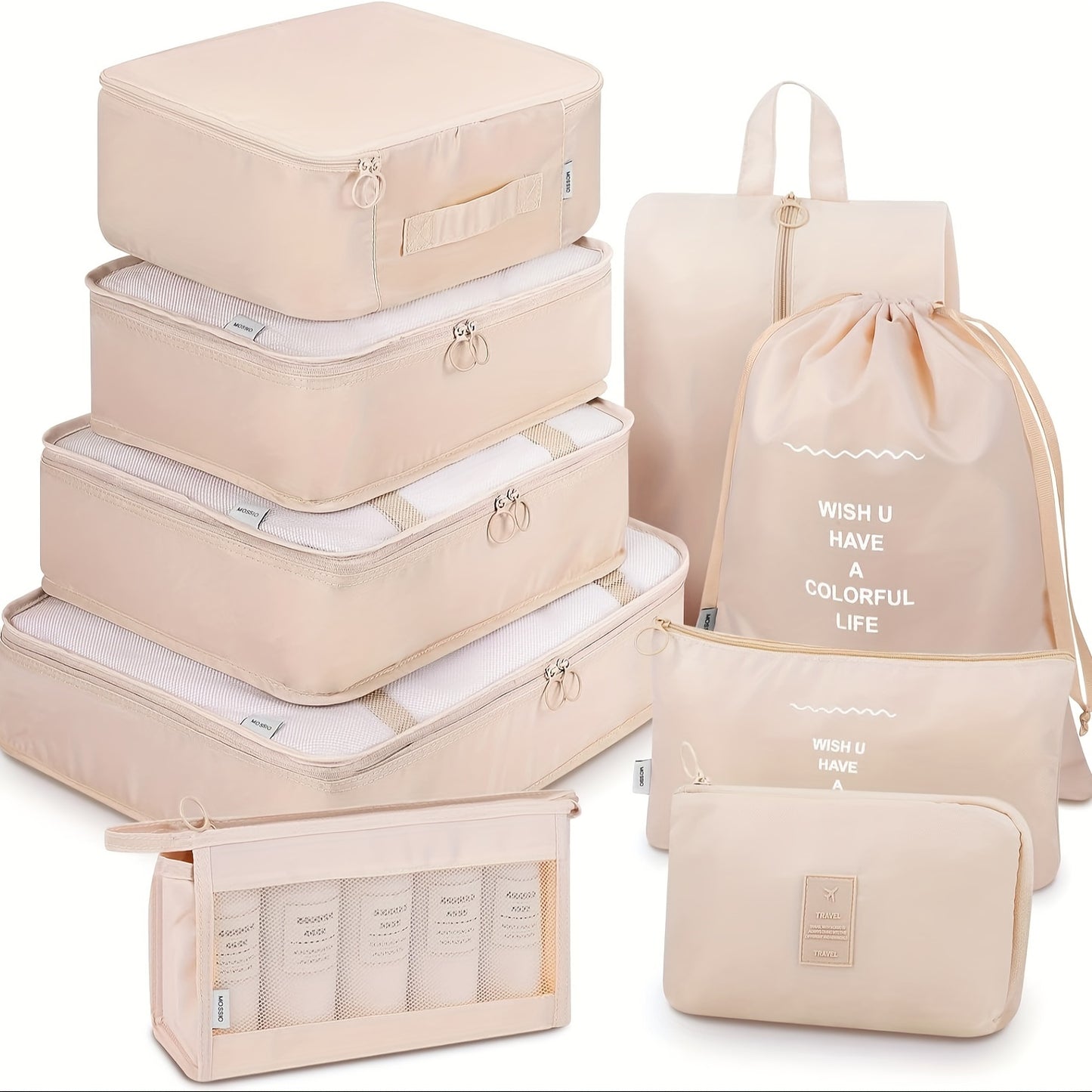9 Set Packing Cubes with Shoe Bag & Electronics Bag - Luggage Organizers Suitcase Travel Accessories Baskets, Bins & Containers