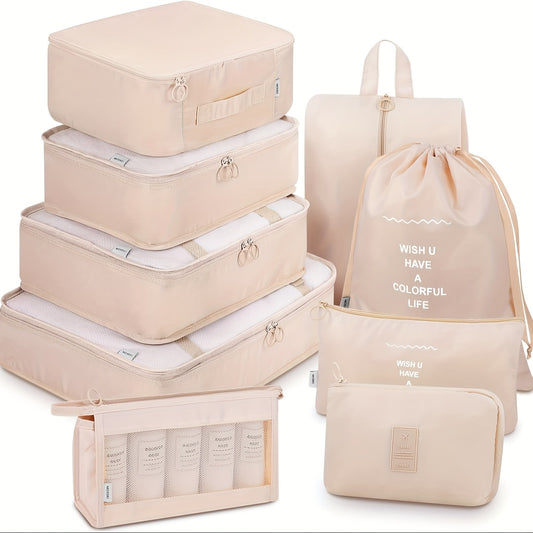 9 Set Packing Cubes with Shoe Bag & Electronics Bag - Luggage Organizers Suitcase Travel Accessories Baskets, Bins & Containers