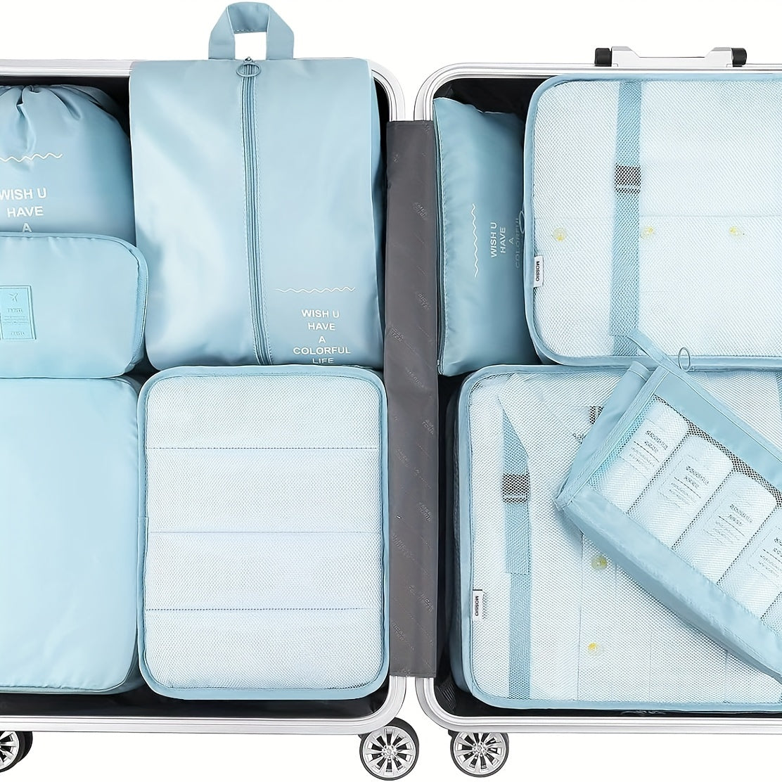 9 Set Packing Cubes with Shoe Bag & Electronics Bag - Luggage Organizers Suitcase Travel Accessories Baskets, Bins & Containers