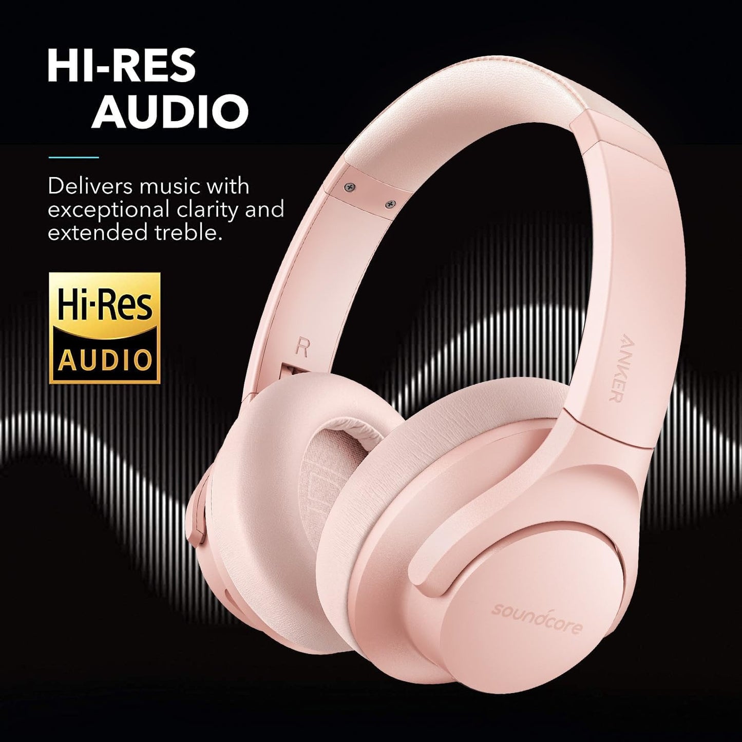 Refurbished- Soundcore by Anker Life Q20 Hybrid Active Noise Cancelling Headphones, Wireless Over-Ear Bluetooth Headphones with 40H Playtime, Hi-Res Audio, Deep Bass, Memory Foam Ear Cups and Headband