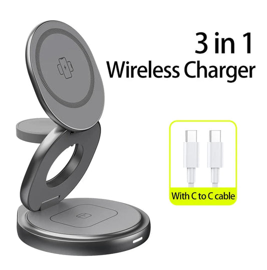 3 In 1 Metal Wireless Charger - Image #0