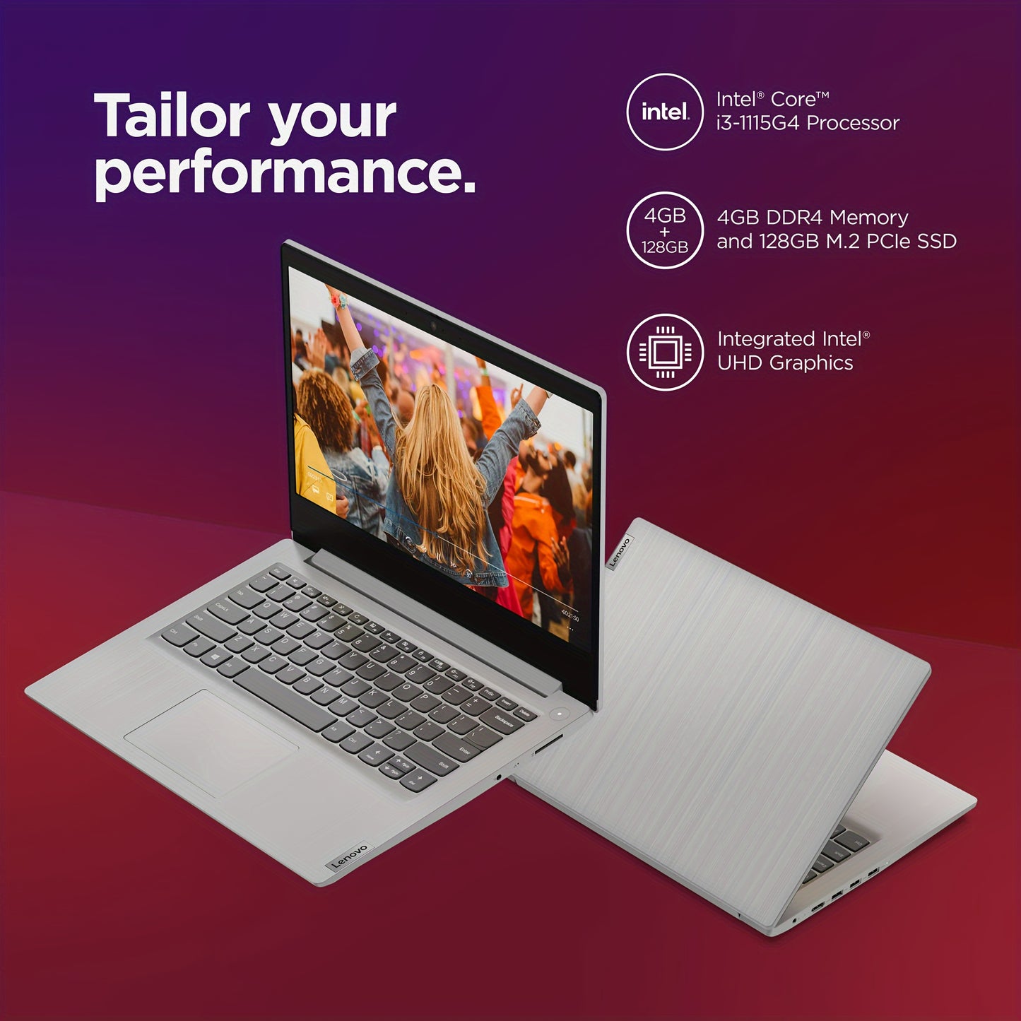 Lenovo 2024 Newest Ideapad 3i Laptop, 14" FHD Display, Intel Core I3-1115G4, 12GB RAM, 512GB SSD, Intel UHD Graphics, Bluetooth, WiFi, Webcam, HDMI, For Student & Business, Windows 11 S, Laptop Stand
