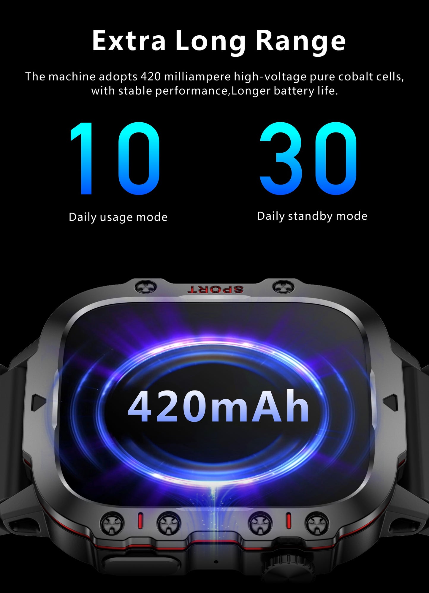 Tactical Outdoor Smartwatch (Answer/Make Calls), 1.96'' Smart Watch For IPhone And Android Phones, Waterproof Sport Watch With Lock-Screen/100+Sport Modes/Long Battery Life/Weather Forecast/Alarm Clock/ Good Gifts For Sportsm