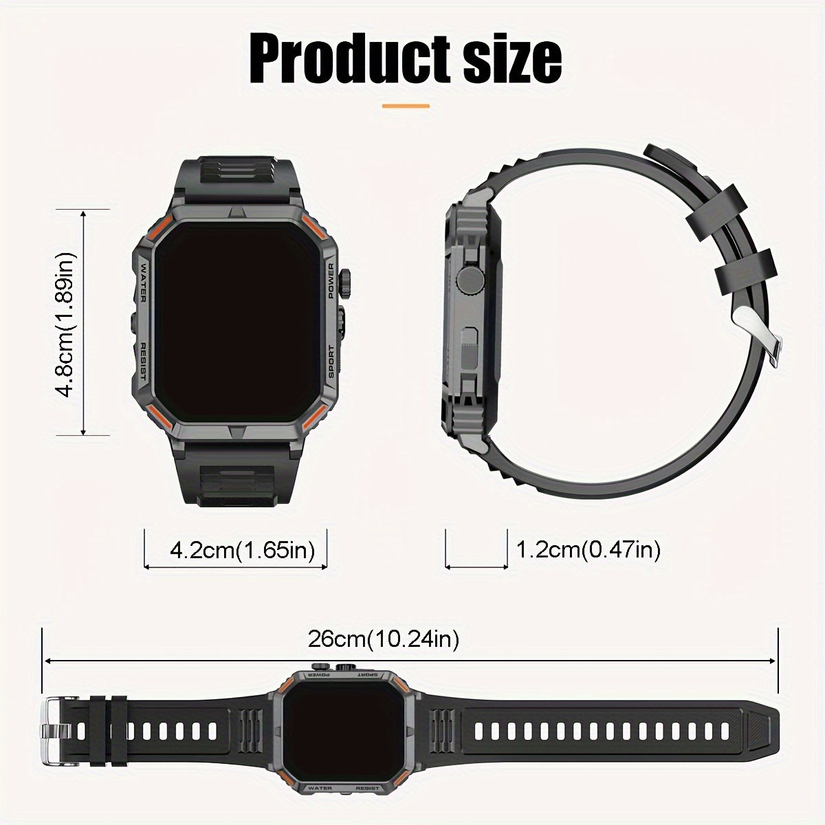 1.96inch Ultra-Slim Smartwatch for Men and Women - Wireless Call Making, Answering, Rejecting, Full Touch Screen, Heart Rate Monitor, Fitness Tracker, Compatible with Android and iPhone Phones