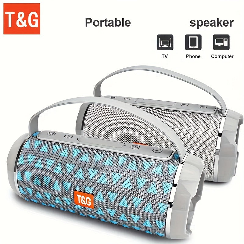 T&G TG116C Portable Wireless Speaker, 5.0 Surround Sound, USB/TF/FM Broadcast, 10m Connectivity, Rechargeable Lithium Battery, Type-C Charging, for Mobile/Tablet/TV, Party Companion