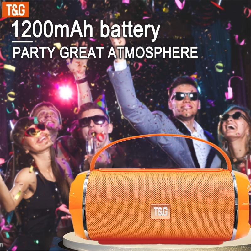 T&G TG116C Portable Wireless Speaker, 5.0 Surround Sound, USB/TF/FM Broadcast, 10m Connectivity, Rechargeable Lithium Battery, Type-C Charging, for Mobile/Tablet/TV, Party Companion